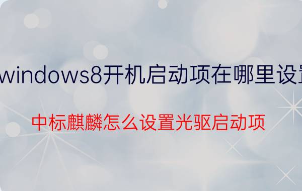 windows8开机启动项在哪里设置 中标麒麟怎么设置光驱启动项？